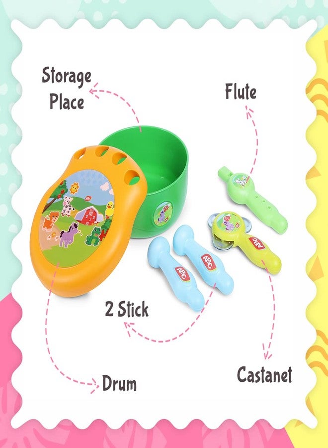 Simba ABC Rattle Set for Babies | Baby Instrumental Toys | Orchestra Set Baby Products | Drum Toys for Babies with 2 Sticks, Flute, Cymbals & Rattle | Musical Toys for Kids - BIS Approved - Image 5